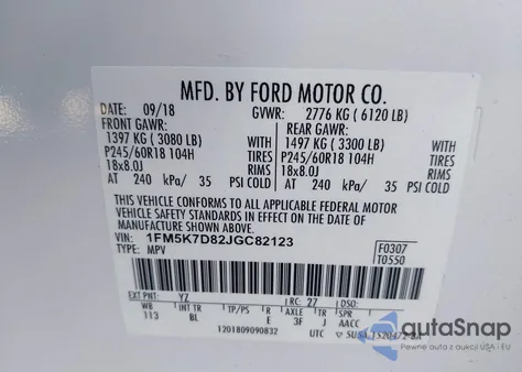 2018 Ford Explorer Xlt from USA, damaged, VIN 1FM5K7D82JGC82123